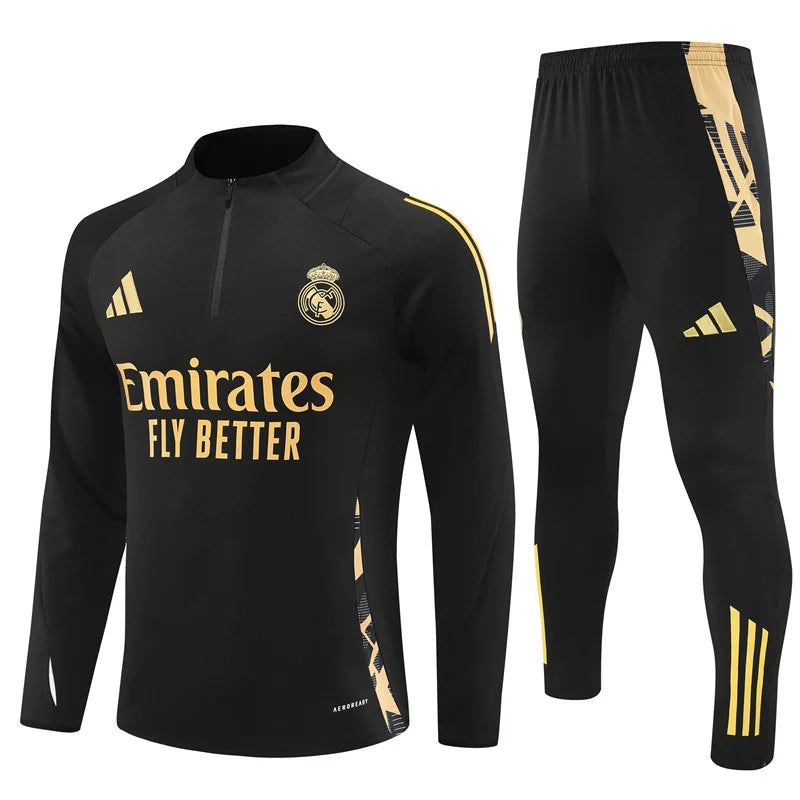 Real Madrid 24 25 Tracksuit Black