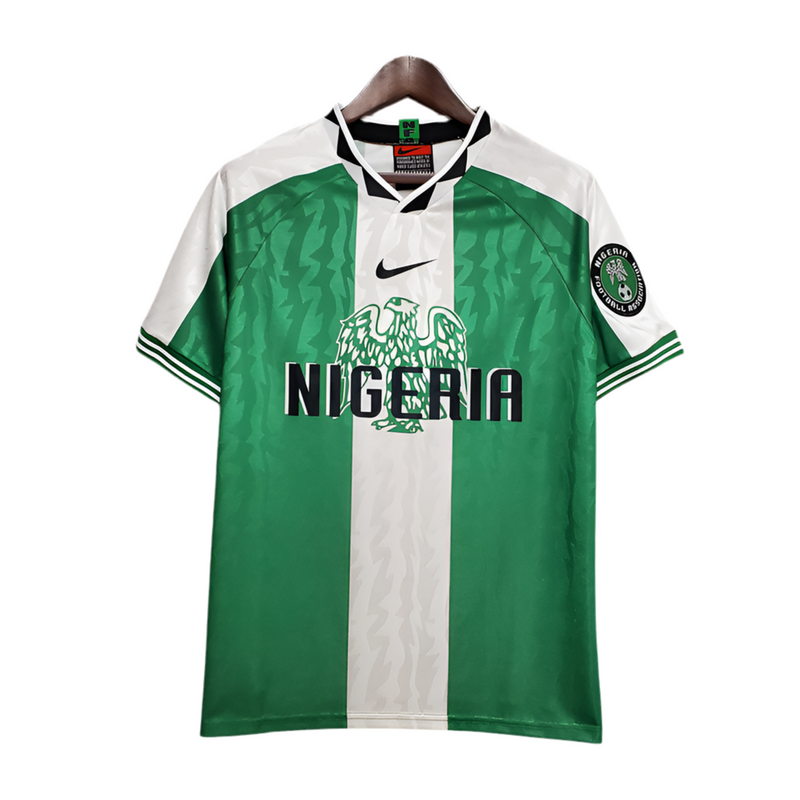 Nigeria Retro 1996 Jersey Green and White -