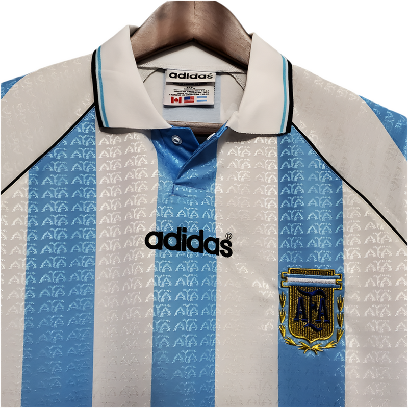 Argentina National Team Retro Jersey 1997-1998 Blue and White -