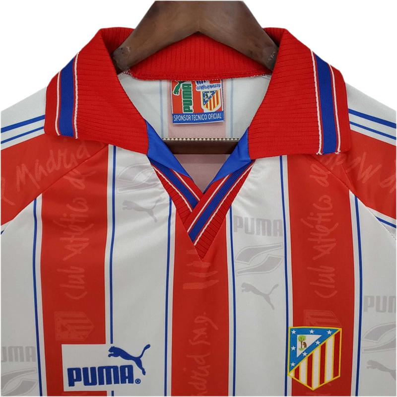 Maillot Atlético de Madrid Rétro 1996/1997 Blanc et Rouge -