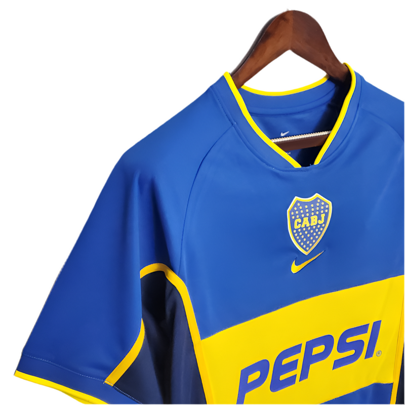 Maillot Boca Juniors Retro 2002 bleu et jaune -