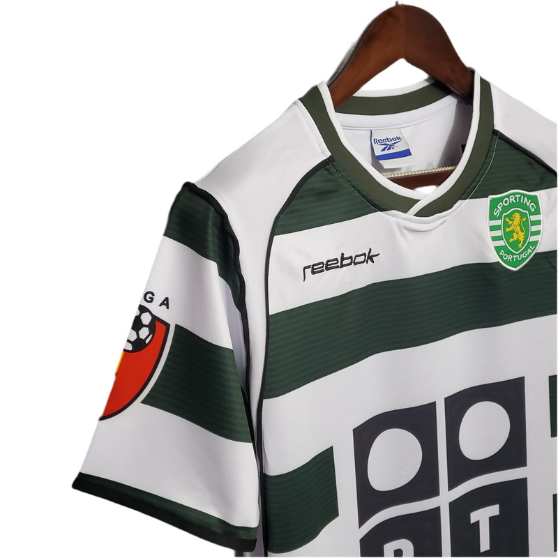 Sporting Retro Home Shirt 2002/2003 - Green and White