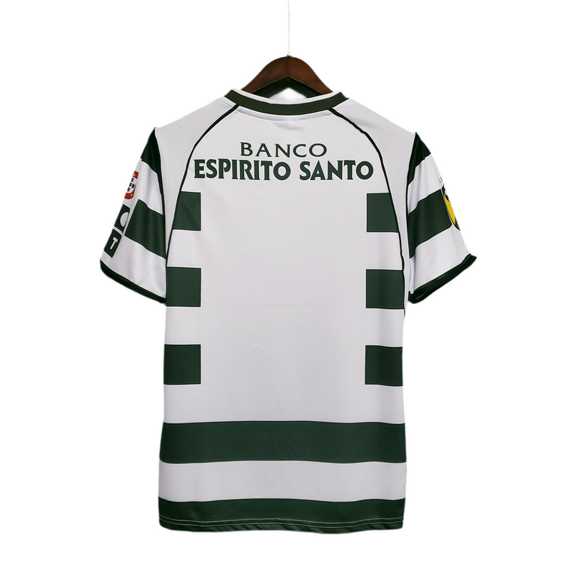 Sporting Retro Home Shirt 2002/2003 - Green and White