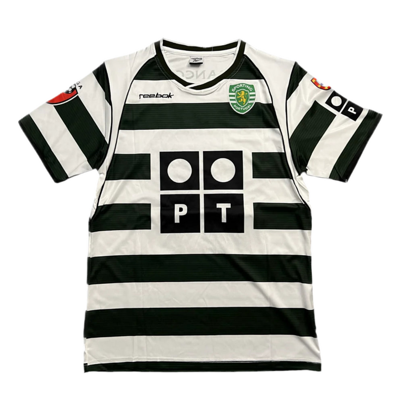 Sporting Retro Home Shirt 2002/2003 - Green and White