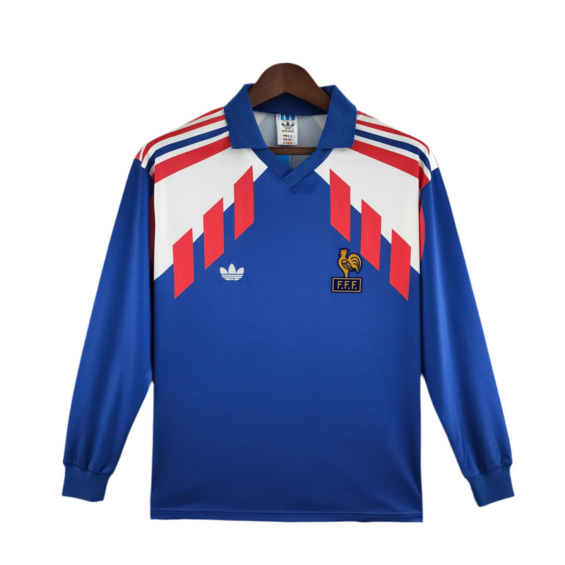 France 88/90 National Team Long Sleeve T-Shirt - Blue