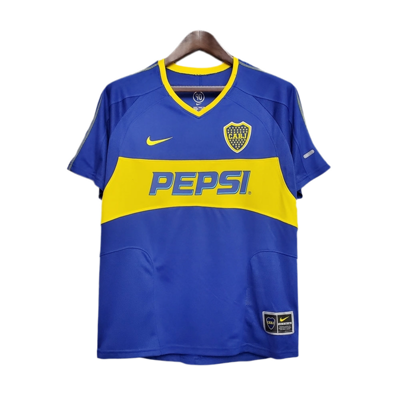 Maillot Boca Juniors Retro 03/04 Bleu et Jaune