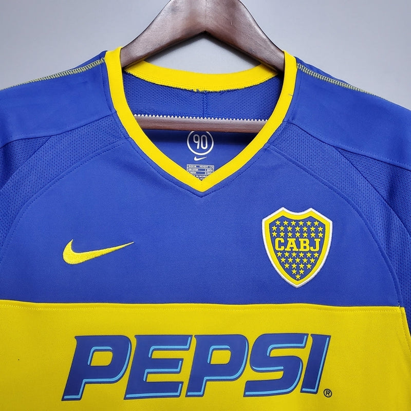 Maillot Boca Juniors Retro 03/04 Bleu et Jaune