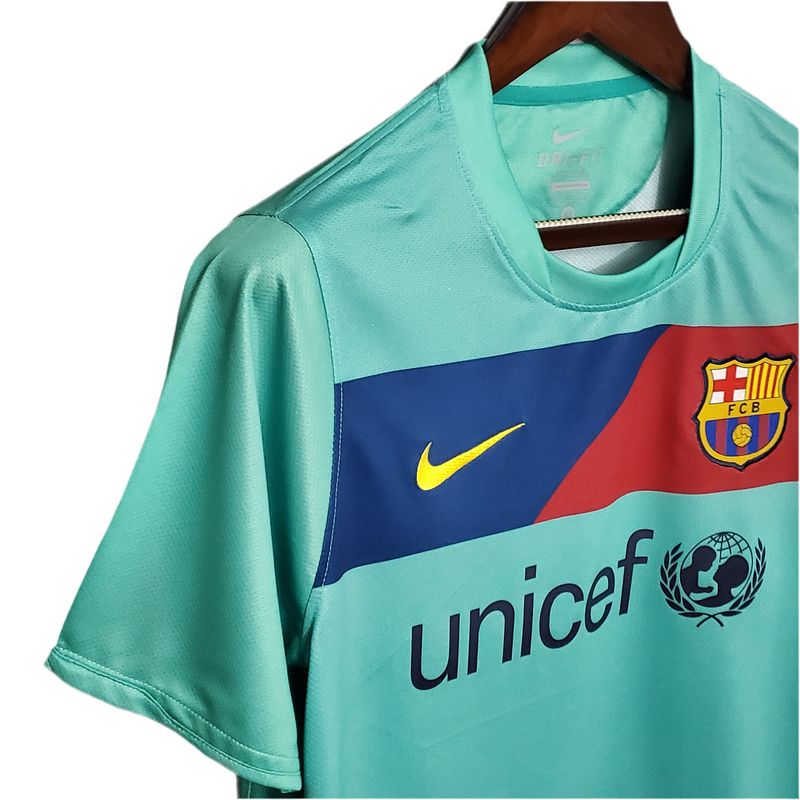 Barcelona Away Shirt 10/11 - Blue and Maroon