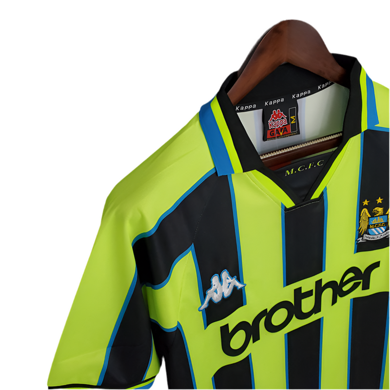 Maillot Manchester City Retro 1998/1999 - Jaune et Noir