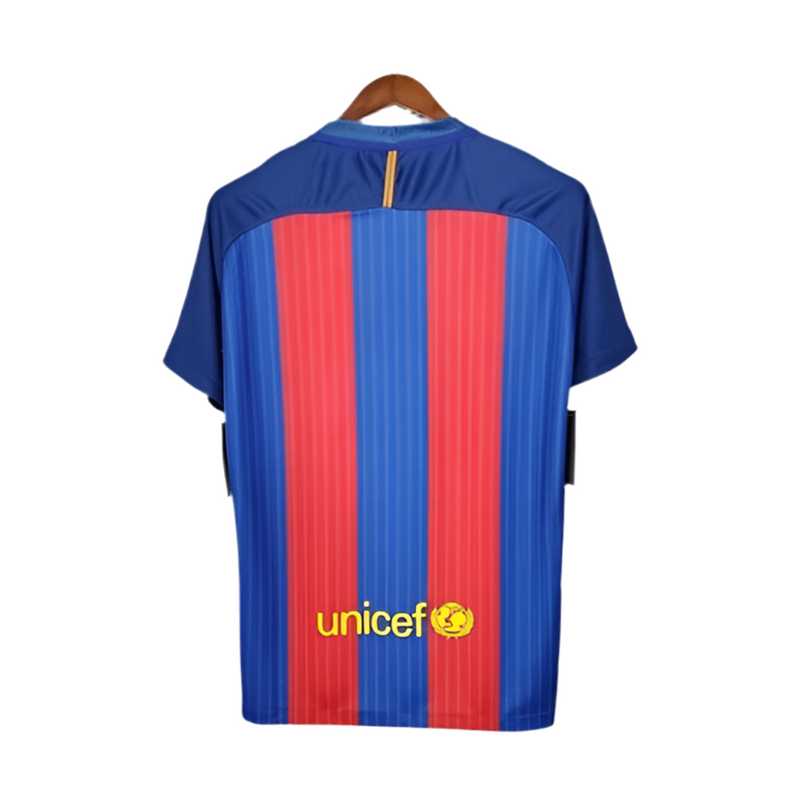 Camisola Barcelona Retrô 2016/2017 Azul e Vermelha -