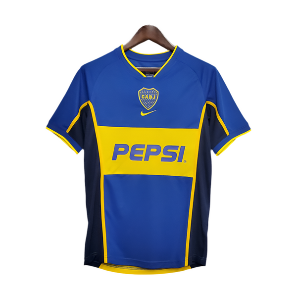 Maillot Boca Juniors Retro 2002 bleu et jaune -