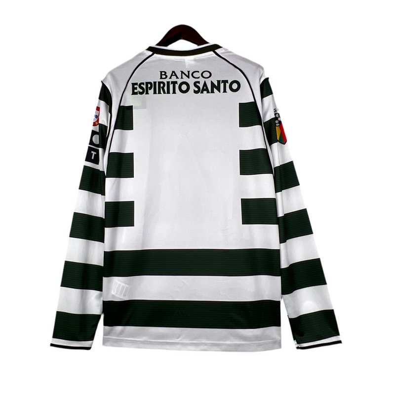 Camisola Manga Longa Retro Sporting I 2002/2003 - Verde e Branco