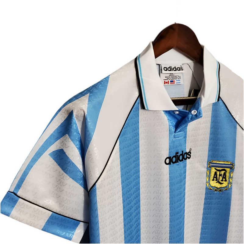 Argentina National Team Retro Jersey 1997-1998 Blue and White -