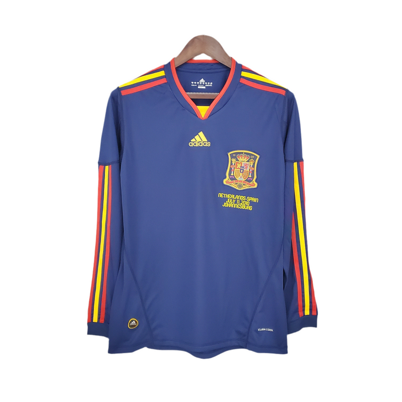 Maillot à manches longues de l'équipe nationale d'Espagne II 2010 - Bleu