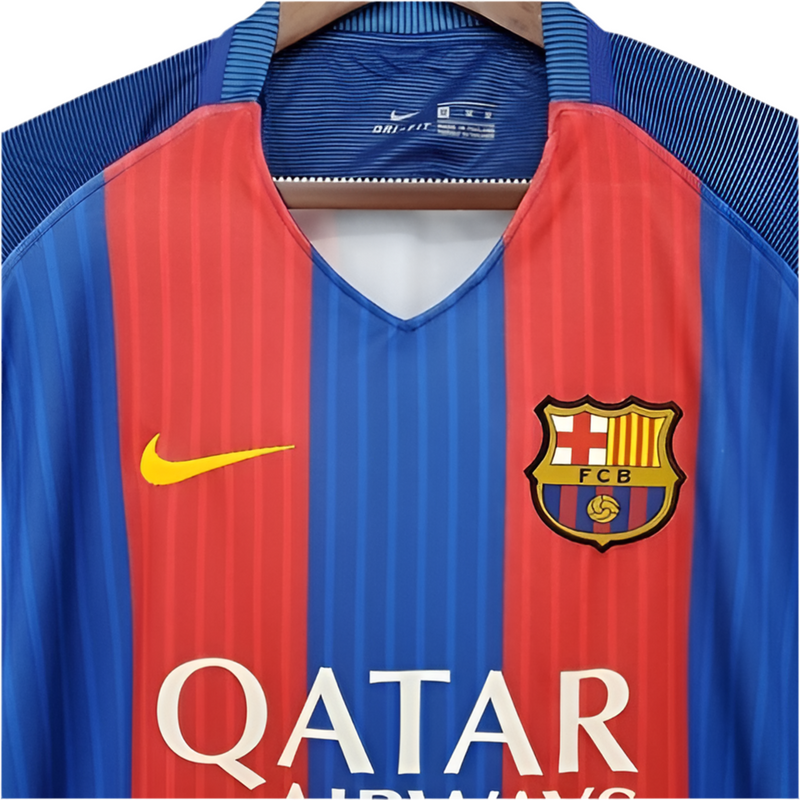 Camisola Barcelona Retrô 2016/2017 Azul e Vermelha -