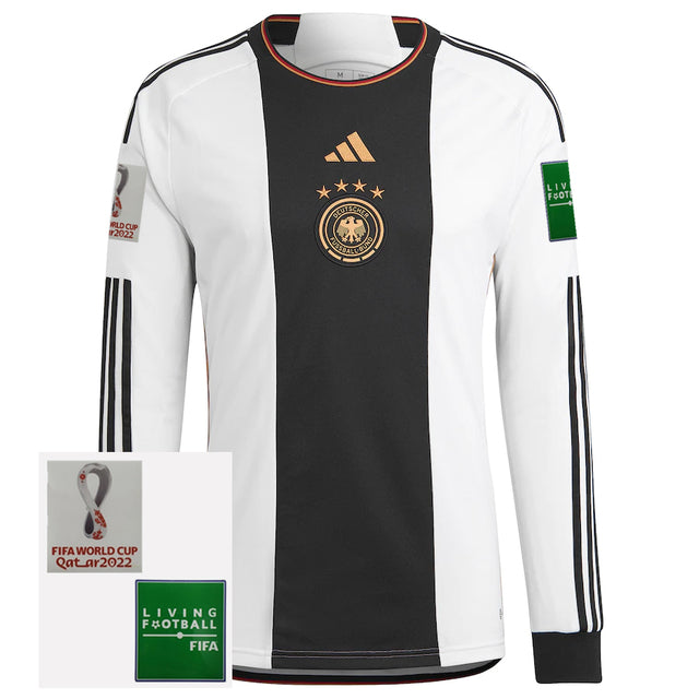 Germany National Team 2022 Home Long Sleeve Jersey [With Patch] - White