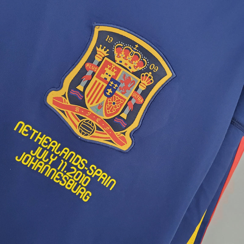 Maillot à manches longues de l'équipe nationale d'Espagne II 2010 - Bleu