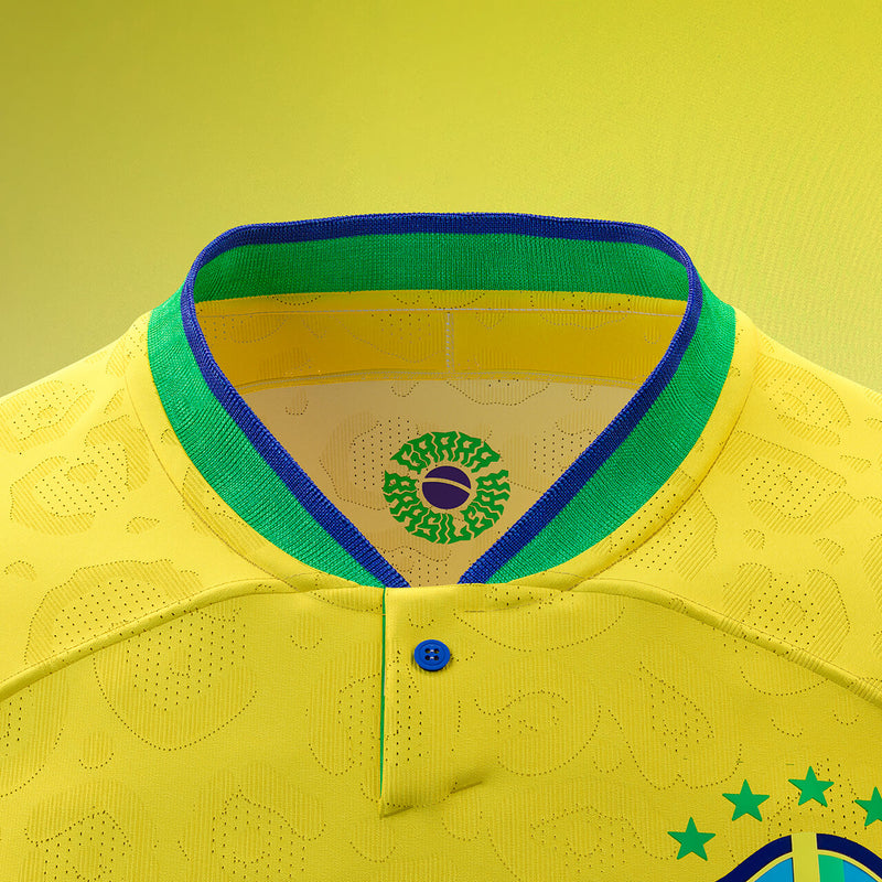 Brazil National Team Home Shirt 22/23 - Yellow with Patch