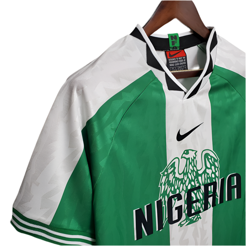 Nigeria Retro 1996 Jersey Green and White -