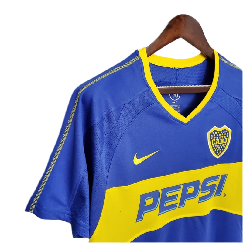 Maillot Boca Juniors Retro 03/04 Bleu et Jaune