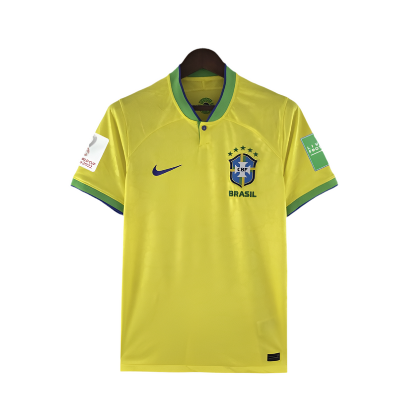 Brazil National Team Home Shirt 22/23 - Yellow with Patch