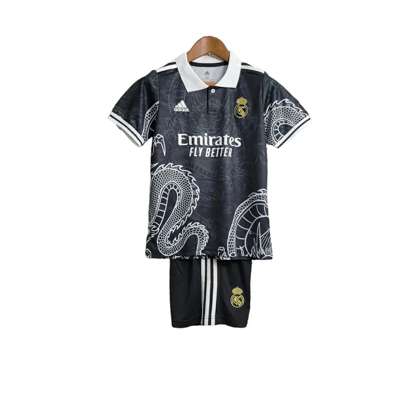 Kit Infantil Real Madrid Edição Dragão 23/24 - Preto