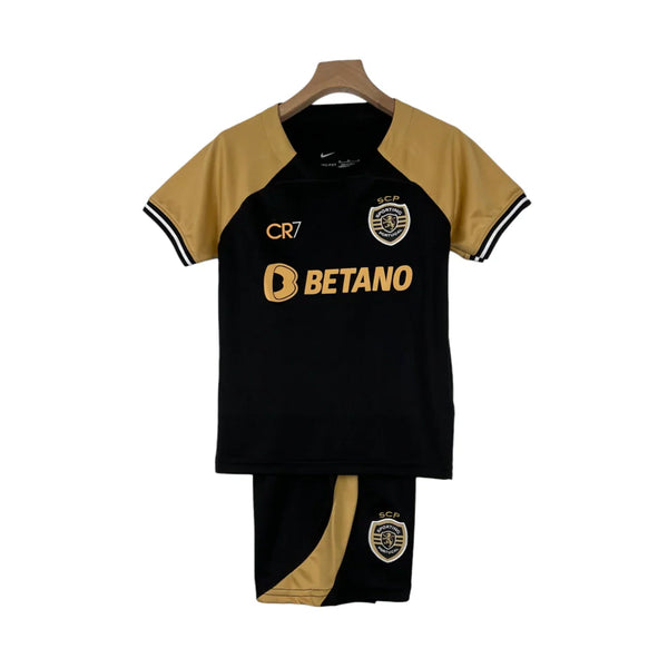 Sporting CR7 23/24 Kids Kit - Black and Gold