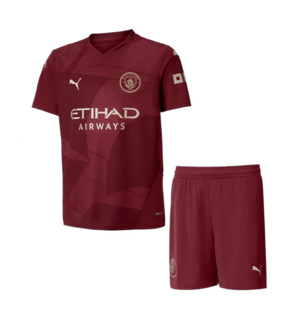 Kit Infantil Manchester City III 24/25 - Vinho