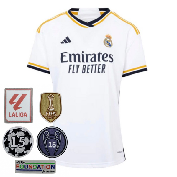 Real Madrid Home Shirt [With Champions Patches] 23/24 - White