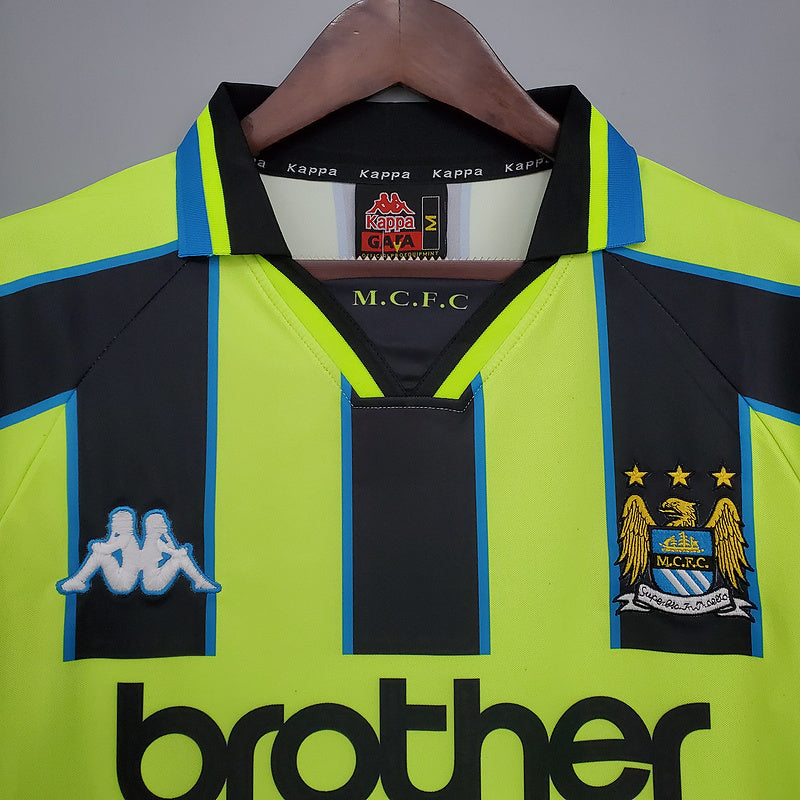 Maillot Manchester City Retro 1998/1999 - Jaune et Noir