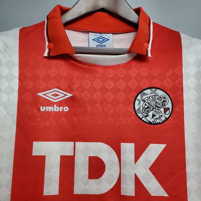 Camisola Ajax Retrô 1990/1992 - Vermelha e Branca