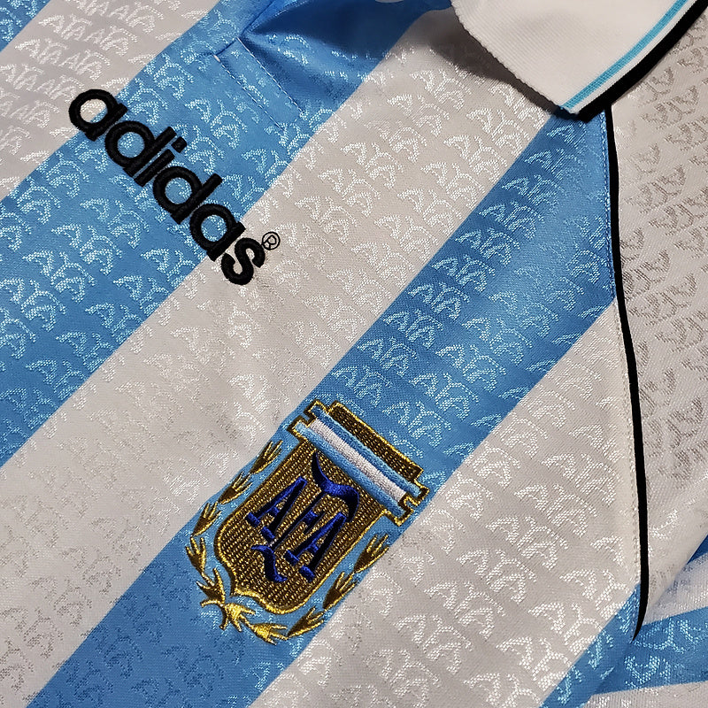 Argentina National Team Retro Jersey 1997-1998 Blue and White -