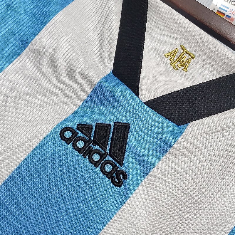 Argentina National Team Retro 1998 Blue and White Jersey -