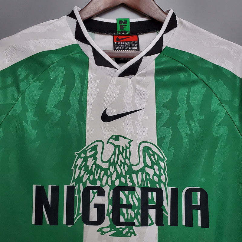 Nigeria Retro 1996 Jersey Green and White -