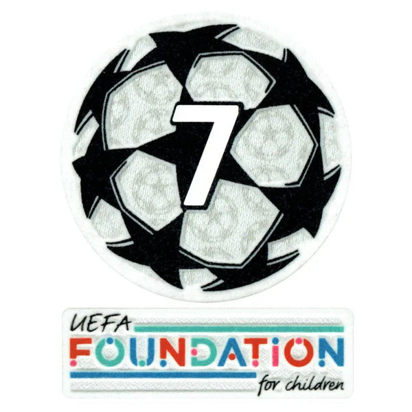 7x Patch gagnant UCL Starball + Ensemble de patchs de la Fondation UEFA - 21/22