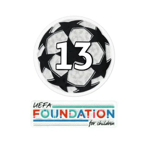 Patch UCL Starball 13 fois vainqueur + UEFA Foundation Playset (Femmes) 21-22 UCL Starball 13 fois vainqueur + UEFA Foundation Playset (Real Madrid)